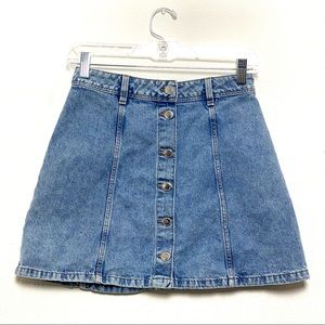 H&M Blue Denim Button Up Skater Skirt-Size 4 (EUC)